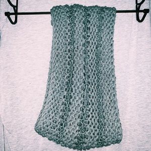 Gray knit Infinity scarf